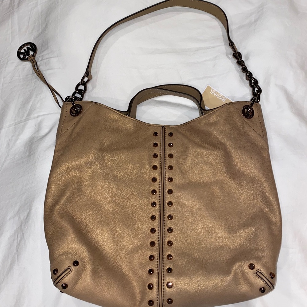 Michael Kors leather shoulder tote bag